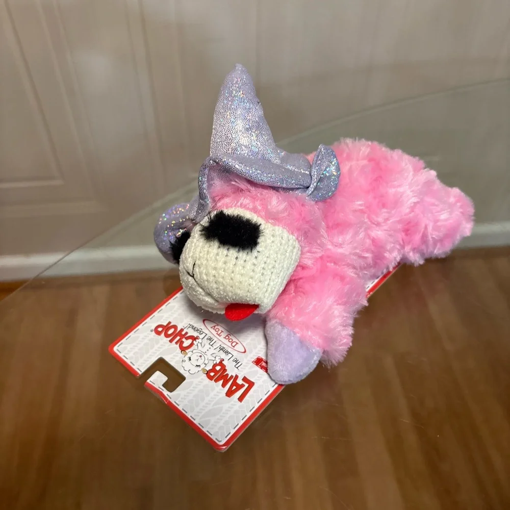 Lambchop Plush Dog Toy, Lambchop, 8”Pink   With Hat & Squeaker.
